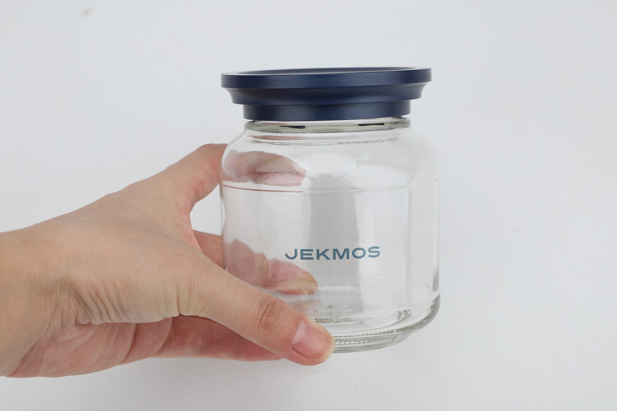 Povinmos glass jars with airtight lid, glass coffee nuts canister