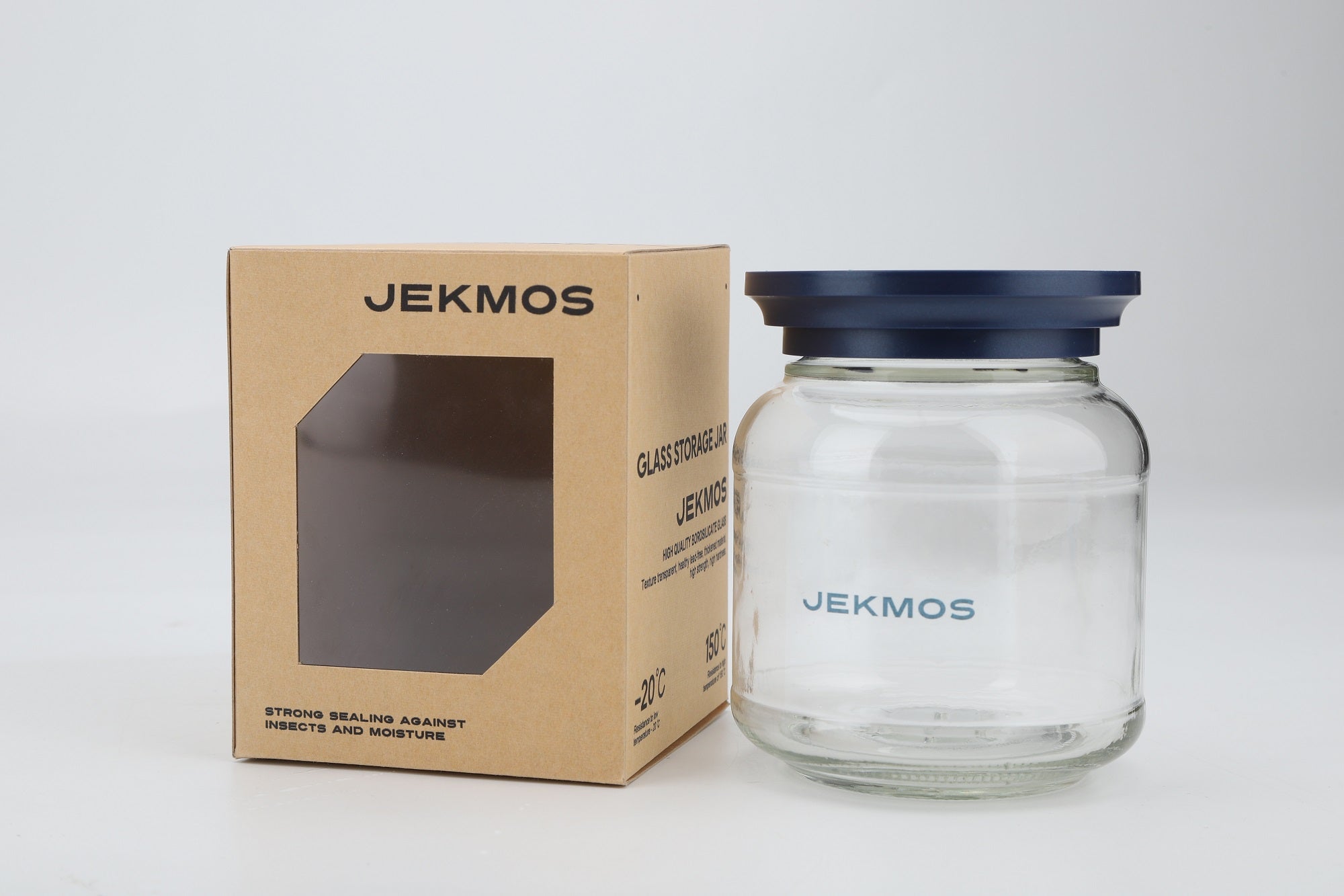 JEKMOS Glass jar, nut storage jar coffee bean jar Mason Jars Food Storage Canister for Serving Spice Sugar Salt Tea Coffee